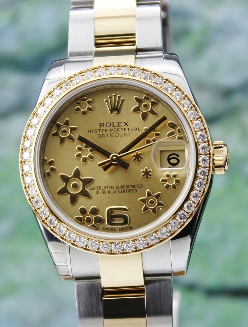 (image for) A ROLEX MID SIZE STAINLESS STEEL & 18K YELLOW GOLD OYSTER PERPETUAL DATEJUST / 178383